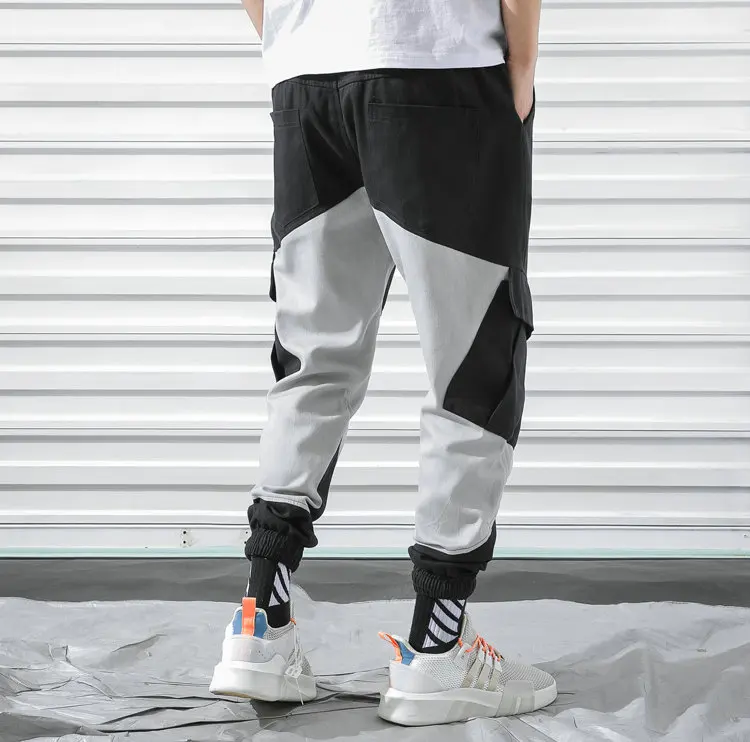 New Cargo Harem Pink Pants Mens Casual Joggers Baggy Trousers Harajuku Streetwear Hip Hop Pants Men Fashionable Sweatpants