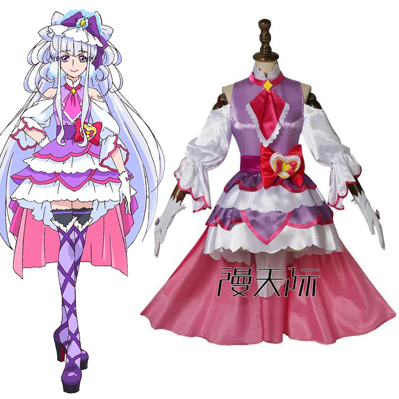 Аниме! Hugtto! Довольно лечения Ruru Амур милое платье лолиты форма Косплэй