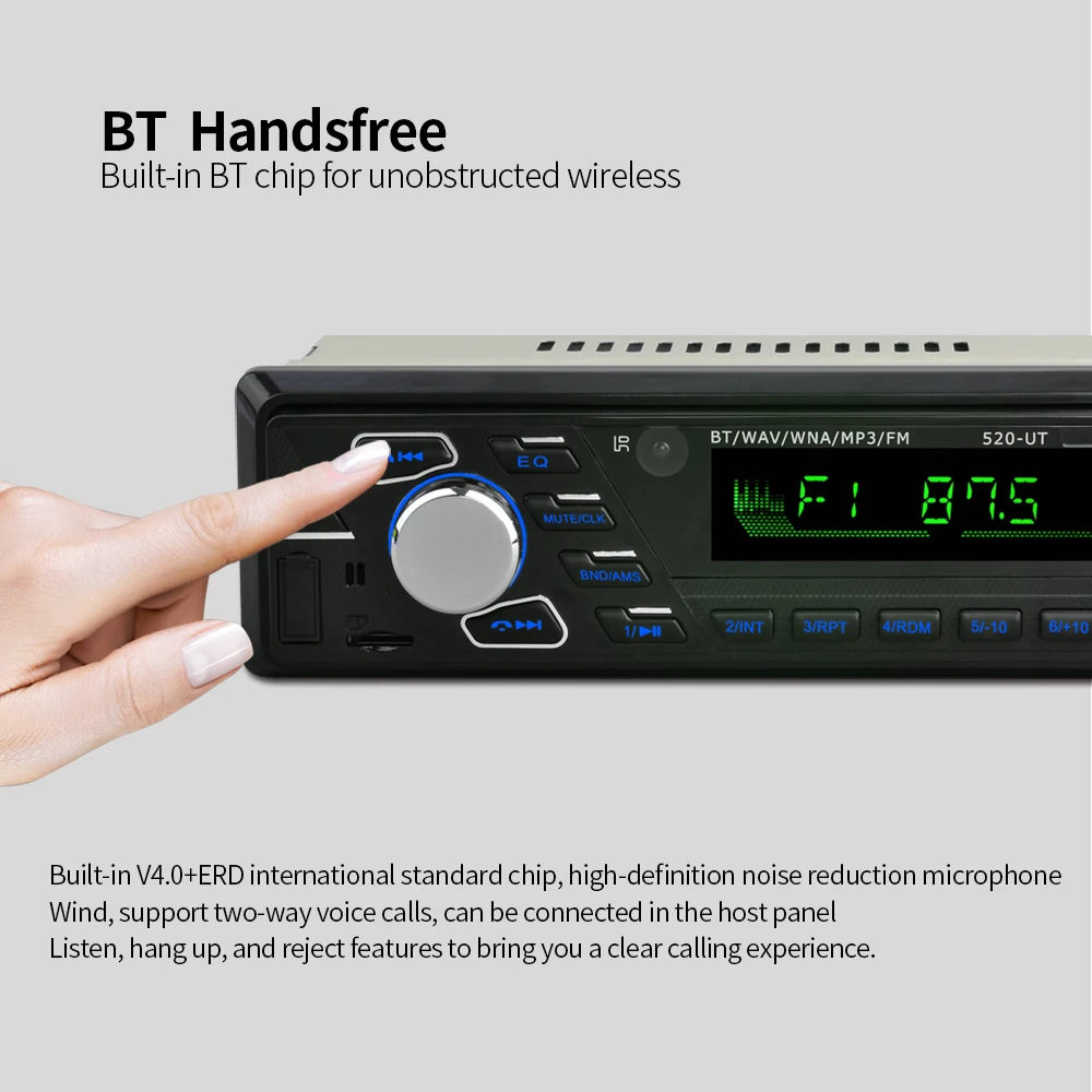 Bluetooth стерео радио FM Aux вход приемник SD USB MMC+ volante управление remoto 12 в 1 din автомобильный MP3 мультимедийный плеер