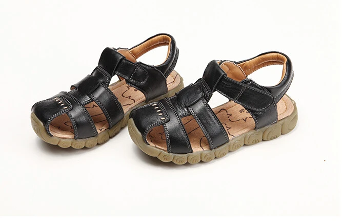 Новинка 4 цвета дизайн для маленьких мальчиков мягкие кожаные сандалии летняя