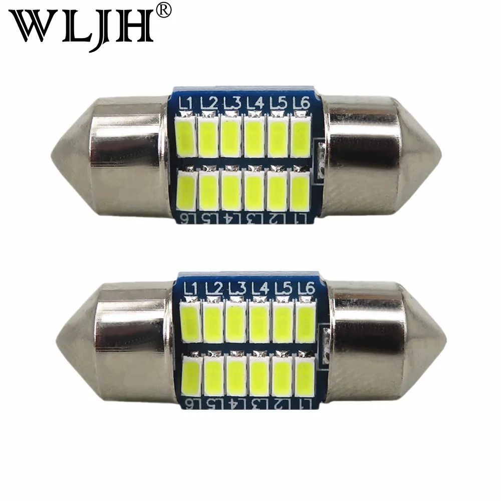 WLJH 4 шт. 28 мм 3014 SMD СВЕТОДИОДНЫЙ Автомобильный светильник для салона автомобиля