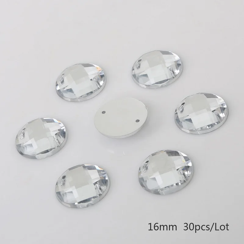 16mm 30pcs 100 шт. размер на выбор 8-20 мм жемчужные свадебные алмазные пуговицы фактор розетки Стразы Кнопки DIY аксессуары для волос декоративные пуговицы - Цвет: 16mm 30pcs
