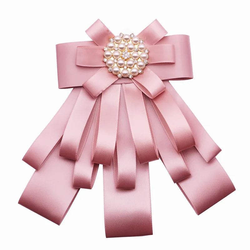 YUEBANG Vintage Green Fabric Pearl Bowknot Brooches For Women Tie Necktie Pins Wedding Party High Quality Clothing Accessories | Украшения