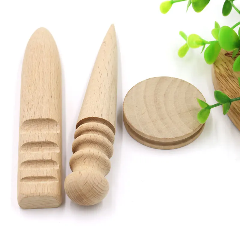 Бренд QJH 3 шт. инструменты для кожи сделай сам деревянное ремесло полировка