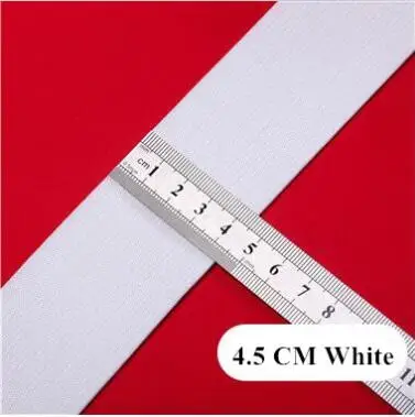 White 4.5 cm 5Meters 1-6CM Black/White High Elastic Band Nylon Webbing Spandex Ribbon Garment Trousers Hair Tie Dress Lace Sewing Accessories - Цвет: White 4.5 cm