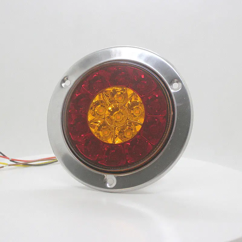 Fuleem 2 шт. 4 дюйма круглые хром кольцо 16LED красный и желтый грузовик с прицепом стоп