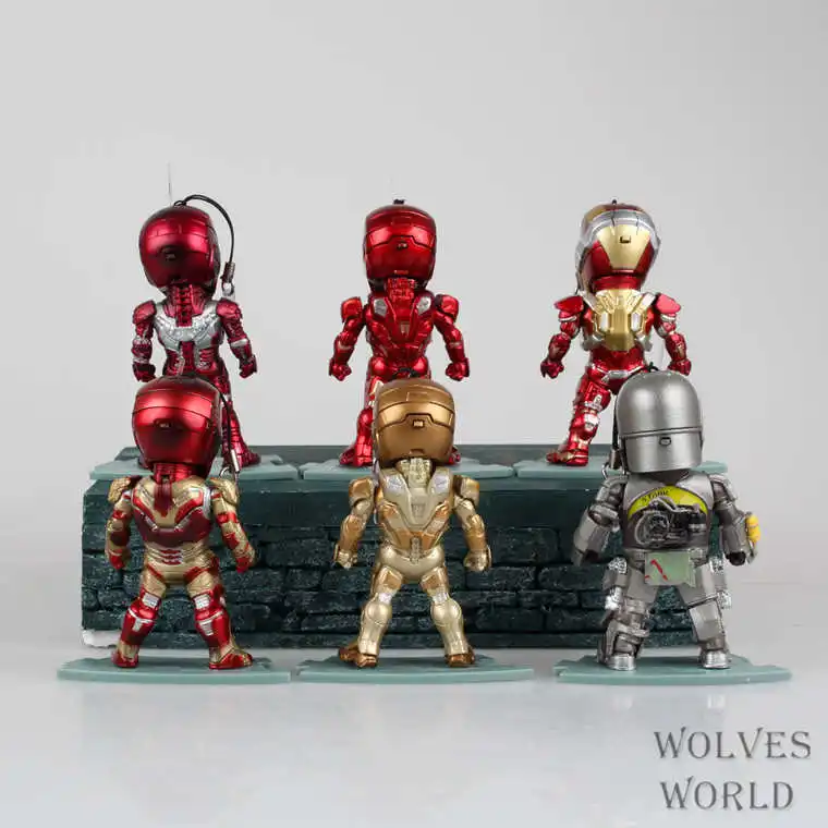 HKXZM Movie 6PCS/SET Iron Man 3 Light and Figures MK1 5 7 17 21 42 PVC Figure Collectible Toys Model | Игрушки и хобби