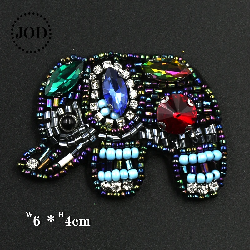 Embroidered Elephant Panda Bead Patches for Clothing Sew on Clothes Patch DIY Rhinestone Diamond Sewing Accessories Badges JOD | Дом и сад