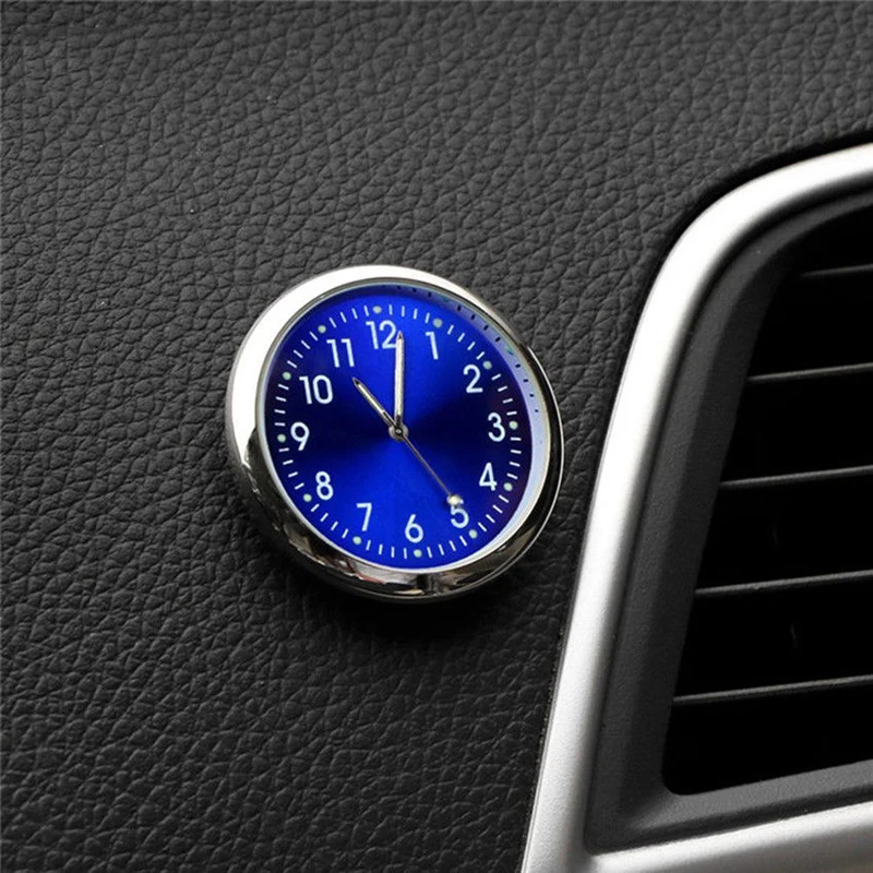 Mini Car Quartz Watch Desktop Car Decorating Stick-On Clock Car Air Vent Quartz Clock Watch Car Office Decorating Ornament - Цвет: Blue