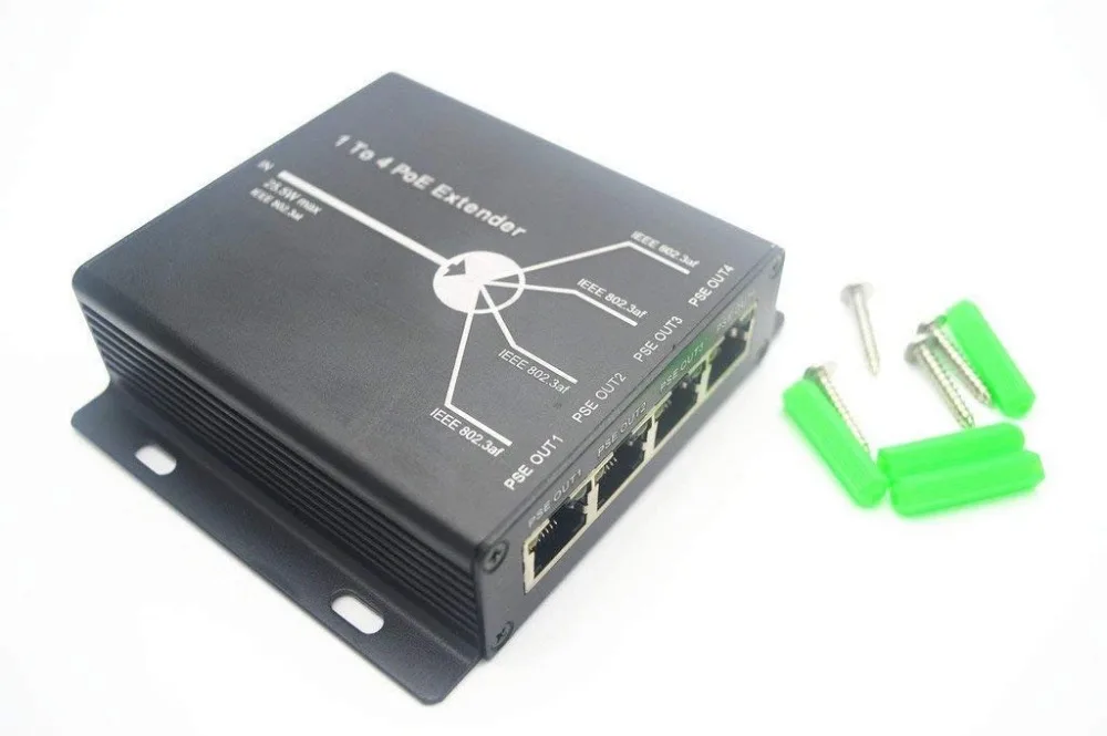 4 Порты и разъёмы IEEE802.3at 25,5 W PoE вакуумный экстендер/ретранслятор для IP камера продлить 120 м расстояние передачи данных с 10/100 m LAN Порты и разъёмы s