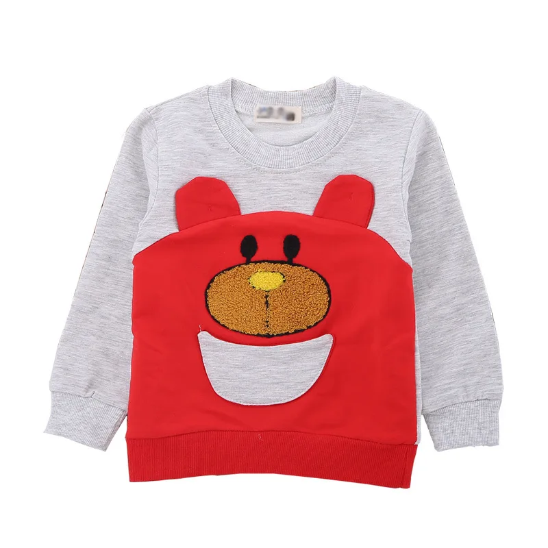 2015 осень мода детские дети капюшоном толстовка мальчики мультфильм медведь