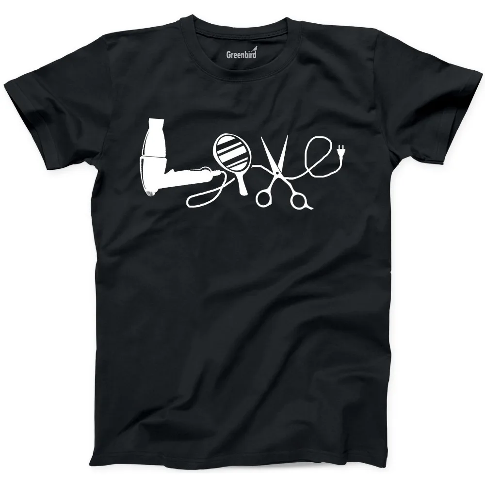 Лето 2018 с коротким рукавом размера плюс Love зеркало для макияжа фен ножницы
