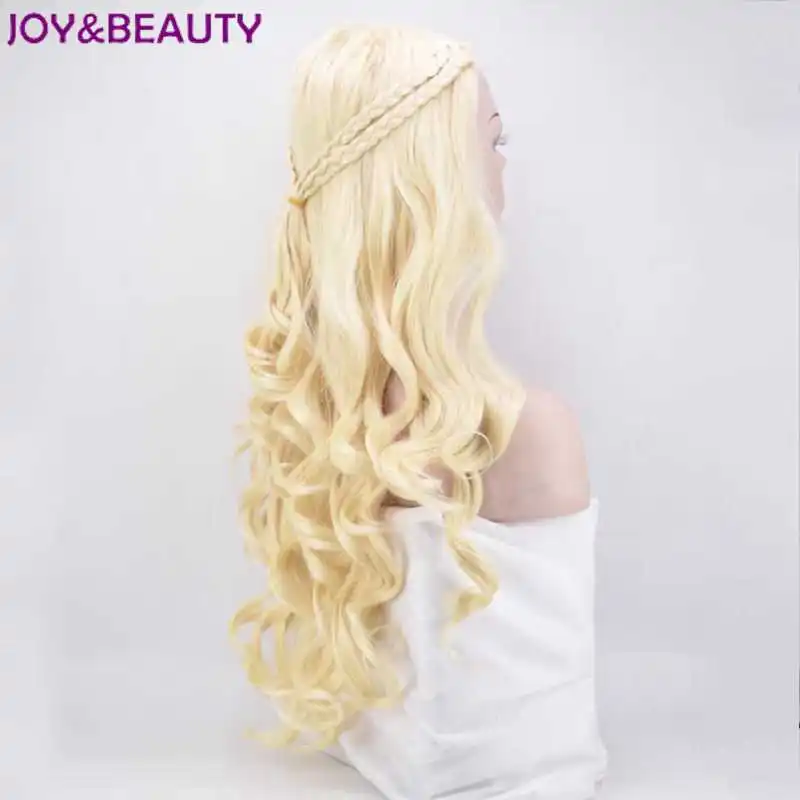 JOY& BEAUTY синтетические волосы длинные волнистые парик Игра Престолов Дейенерис Таргариен косплей парик высокая температура волокна волос парик Серый Золотой