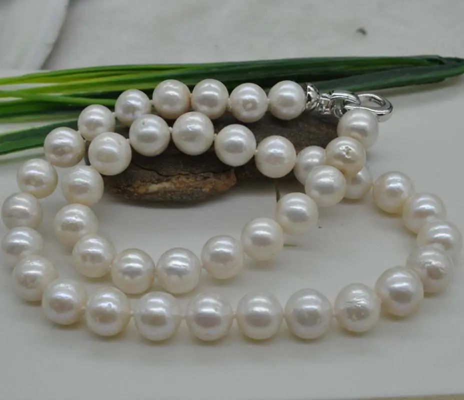 Новинка натуральный редкий белый 10 11 мм круглый Касуми Жемчужное ожерелье 18"| |