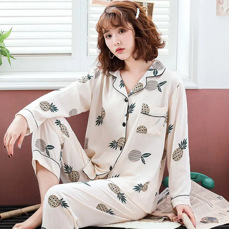 beige BZEL/пижамный комплект из 2 предметов, Женский Пижамный костюм с длинными рукавами и отложным воротником, атласная пижама Mujer, Белье для сна, 11 видов узоров - Цвет: beige