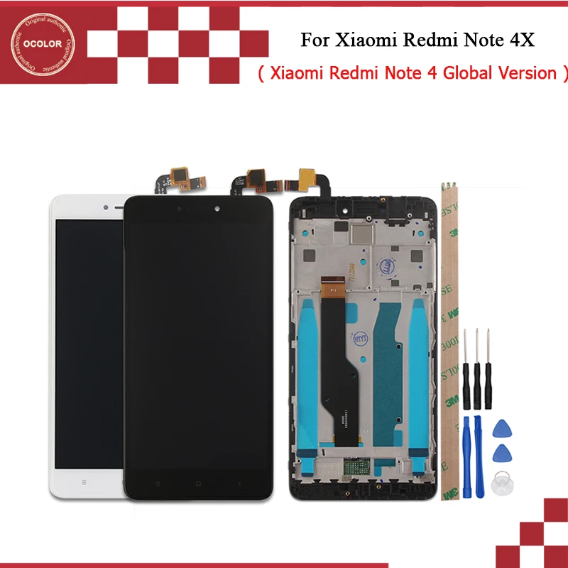 Ocolor для Xiaomi Redmi Note 4X ЖК-дисплей и сенсорный экран с рамкой передний ЖК-корпус