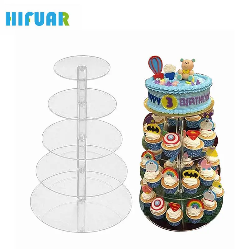 HIFUAR акриловая 3/4 слойная подставка для торта свадебные торты круглая чашка кекса