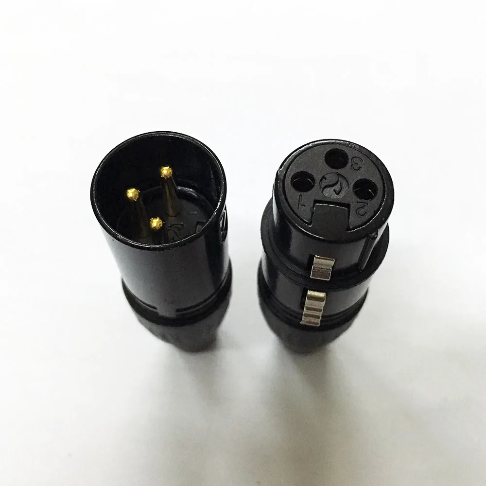 40 шт/20 набор Высокое качество Золотой штифт черный 3 Pin XLR аудио кабель Разъем MIC