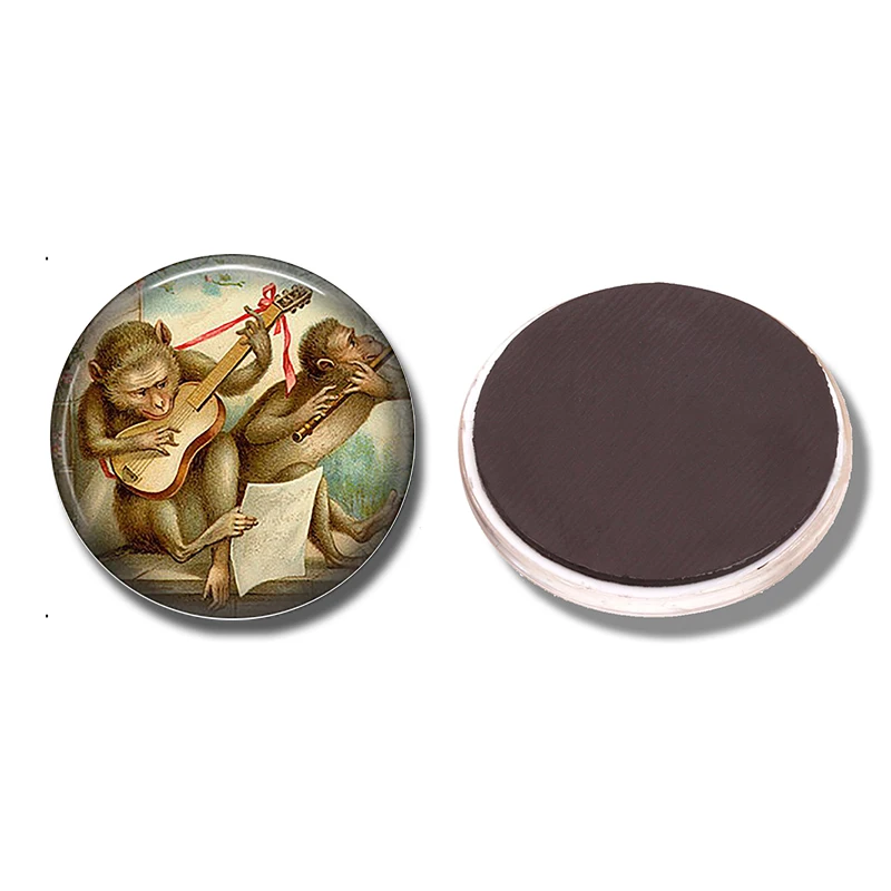 Забавный Магнит на холодильник в виде обезьяны 30 мм стеклянный купол магнитные