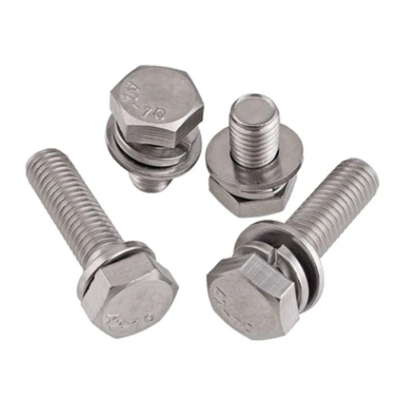 304 нержавеющая сталь Обрезка шестигранный три комбинированных винта