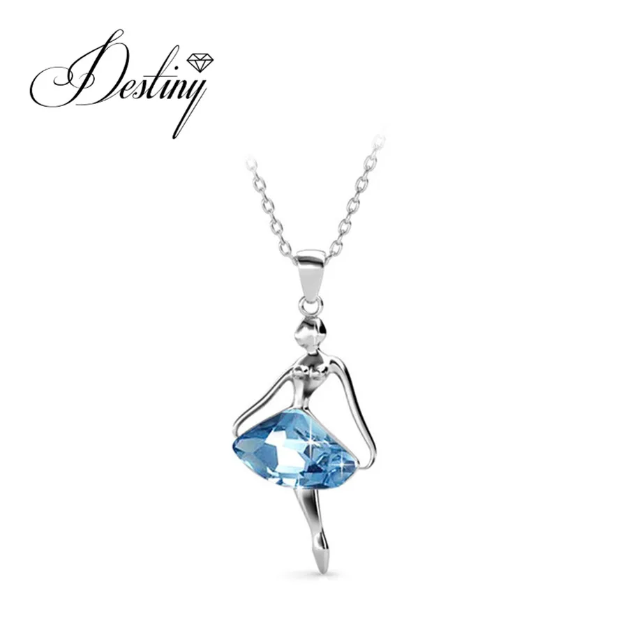 Destiny Jewellery балетки фигура кулон синий кристалл сделаны с кристаллами от Swarovski DP0723 |