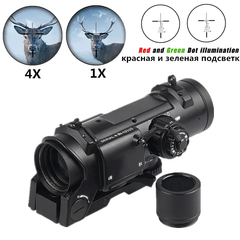 Тактический 1x 4x двойной роль оптический прицел на винтовку Airsoft Magnificate Сфера Fit 20