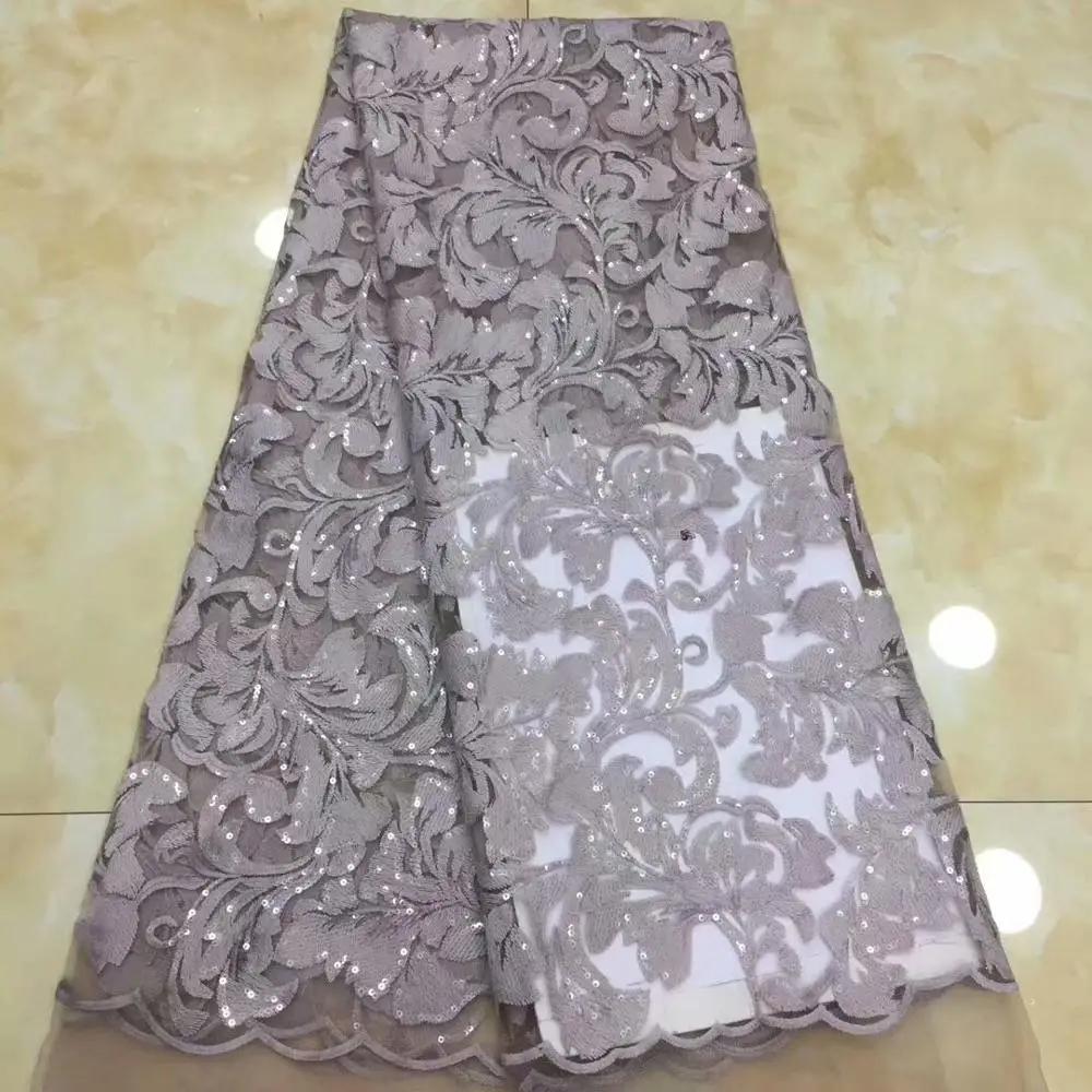

Hot Sale Organza Lace Fabric Fabric 2019 High Quality French Mesh Lace Fabrics with Sequins Lace Fabric for Party Dress