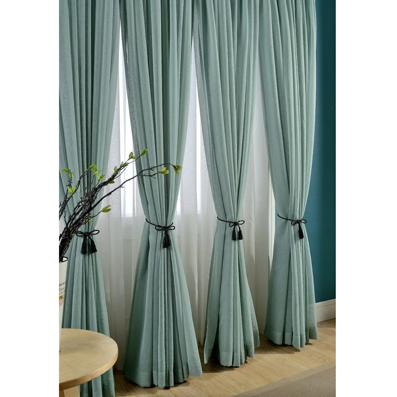 Dark-green Tulle Curtains for Living Room Window Bedroom Kitchen Home Decor Modern Sheer Voile Drapes 1PC | Дом и сад