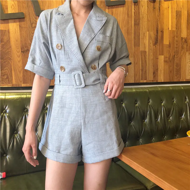 Новинка 2019 корейские шикарные летние простые однотонные женские костюмы HziriP