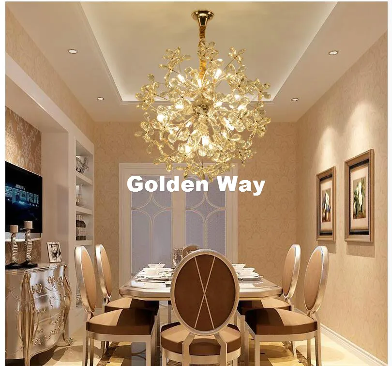 

European Newly Luxury Modern K9 Clear Crystal Chandelier Pendant Light Hotel Hall Living Room Dining Room AC 110-240V Lighting