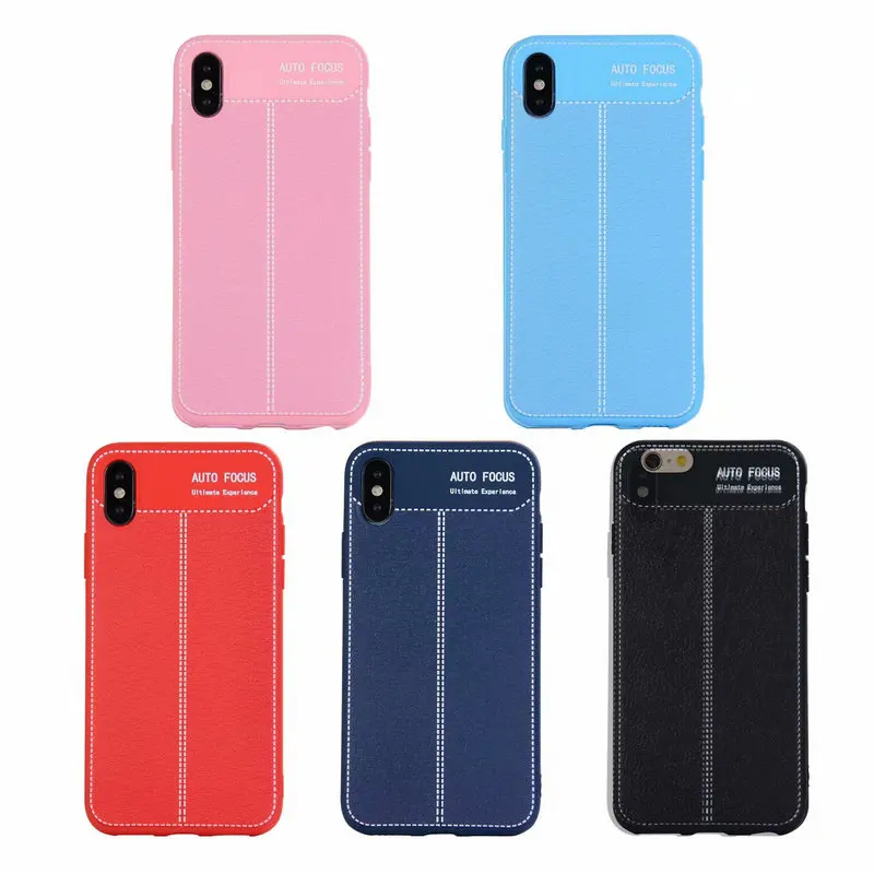 Тонкий чехол для телефона iPhone 6S 6 7 8 Plus XS Max кожаный Мягкая кожа ТПУ силиконовый