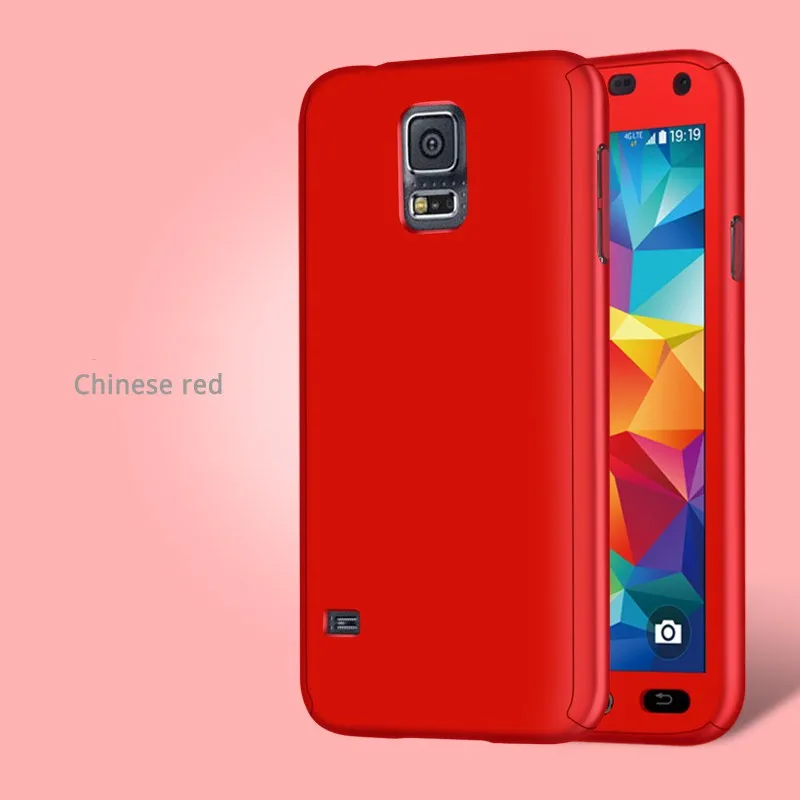 Beira 360 Degree Full Coverage Hard PC Phone Case For Samsung Galaxy S5 Glass Gift Shockproof Coque Cover Housing |