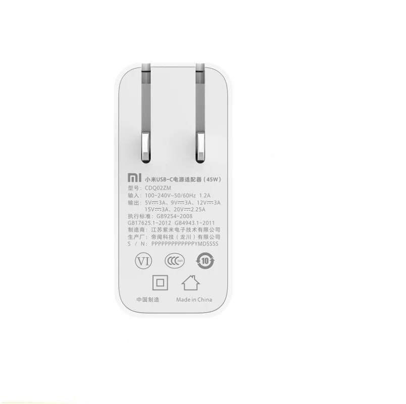 Xiao mi USB-C 45 Вт 65 Вт Быстрое зарядное устройство выход Тип C порт USB PD 2,0 QC 3,0 адаптер питания mi ноутбук air 13,3 12,5 pro 15,6