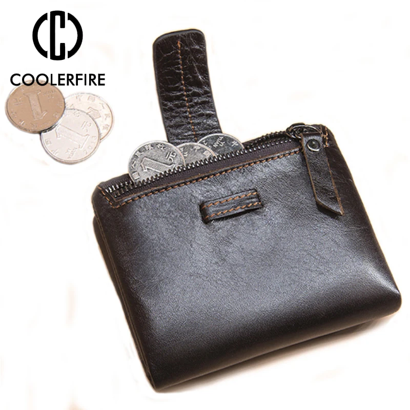 New Design Slim Purse Money Clip Fashion Men genuine leather Wallets with Coin Bag Zipper Small Purses PJ050 | Багаж и сумки