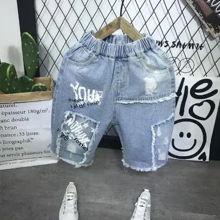 

Boy clothes children's clothing summer baby boy clothes cute children's suit cotton striped denim shorts