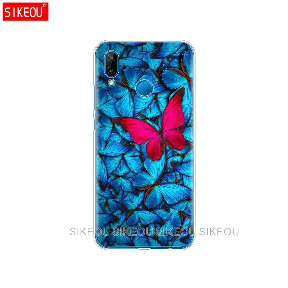 Силиконовый чехол для телефона Huawei P20 P7 P8 P9 P10 Lite Plus Pro 2017 P Smart 2018 бабочка на белых