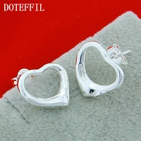doteffil 925 sterling silver heart shape stud earrings for woman wedding engagement fashion party charm jewelry