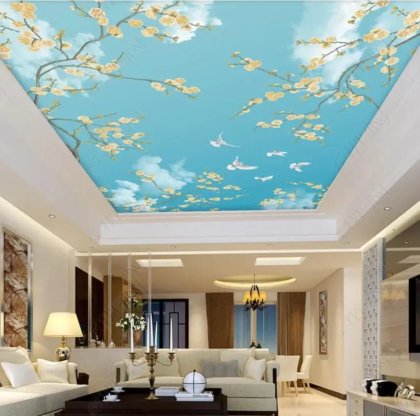 Голубое небо и белые облака потолочные обои для стен 3 d домашний Декор 3d