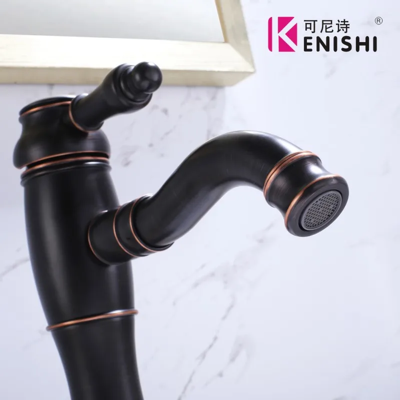 Смесители для умывальника черный медный смеситель ванной комнаты винтажный