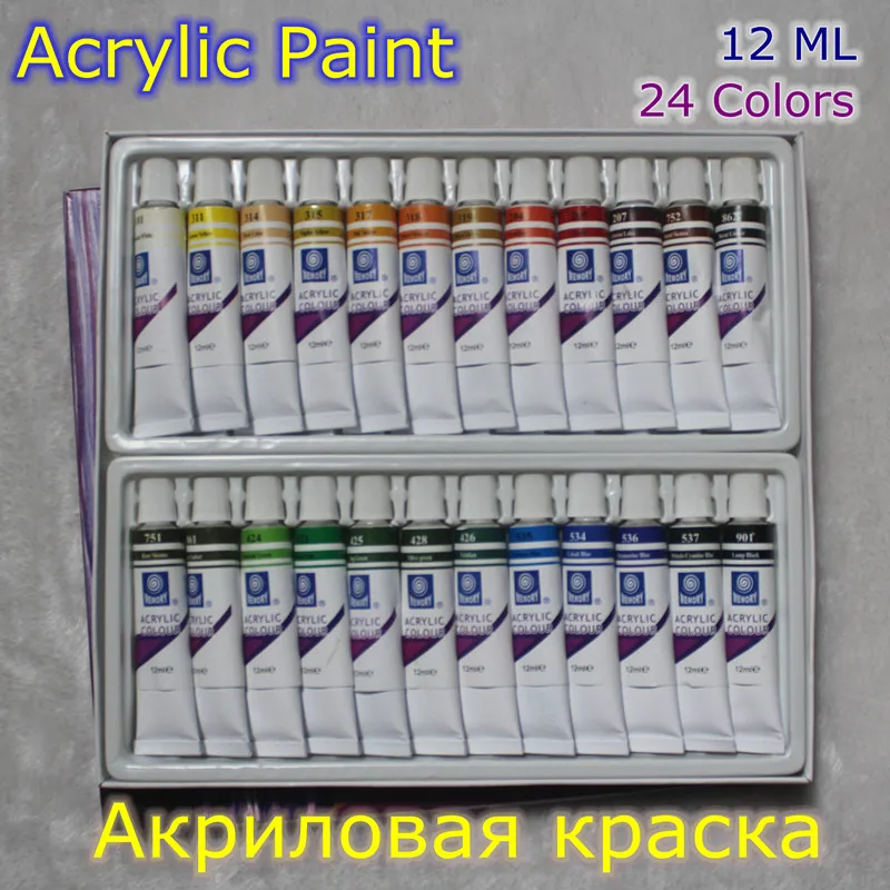 24 шт./компл. набор трубок для рисования акриловыми красками маникюра инструмент