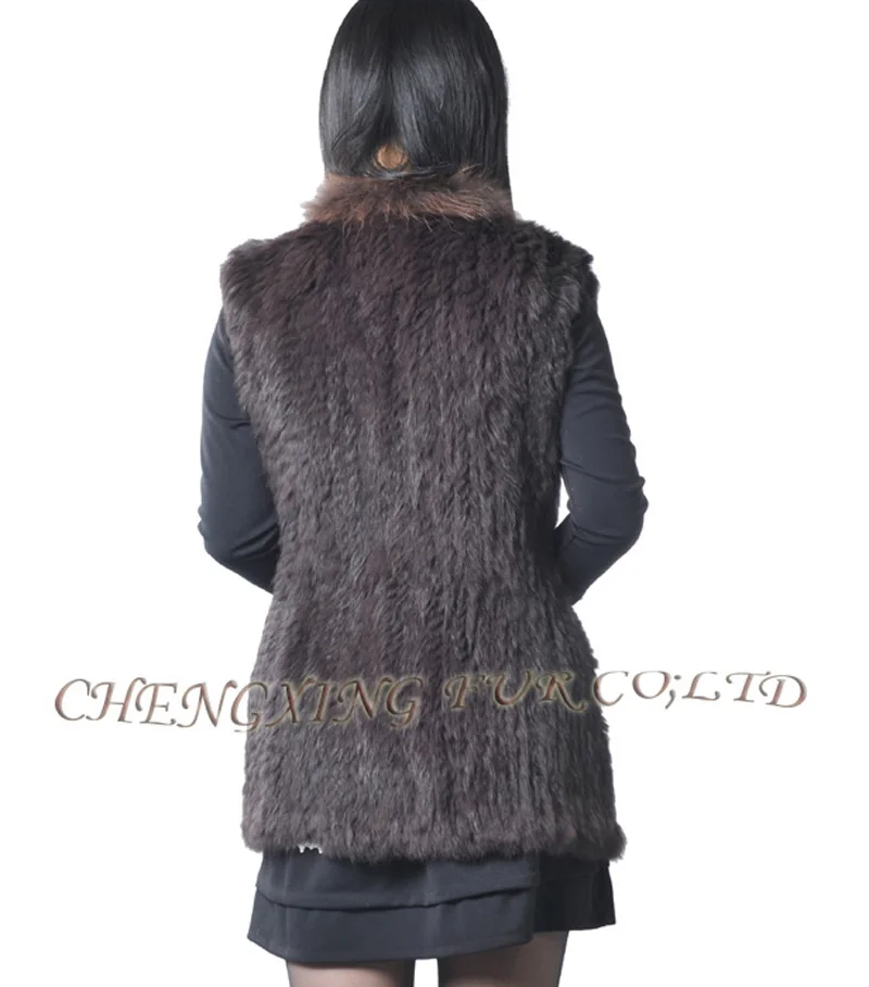CX G B 76E Женский вязаный Модный меховой жилет с кроликом|fur snow boots women|furfur lined jackets for men