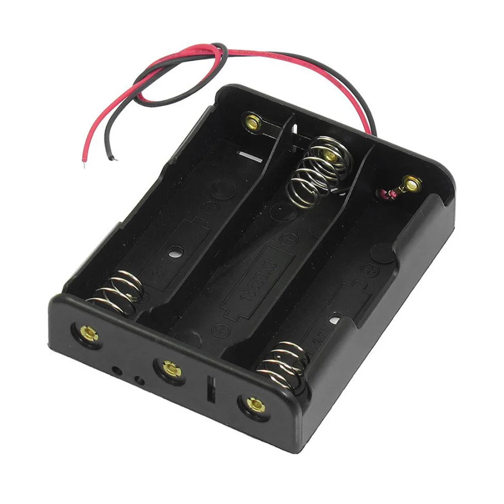 

500pcs/lot MasterFire 3.7V Flat Tip Black Plastic 18650 Battery Storage Case Cover Box Holder for 3 x 18650 Lithium Batteries