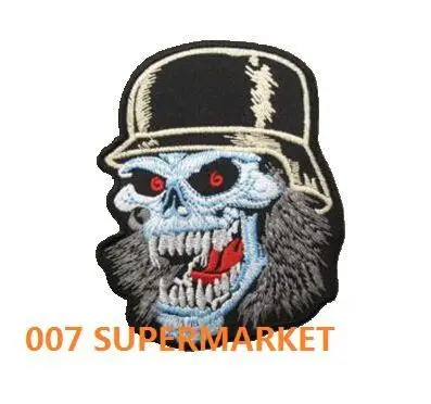Байкерская нашивка с изображением черепа шлемом Outlaw MC мотоциклетная вышивка