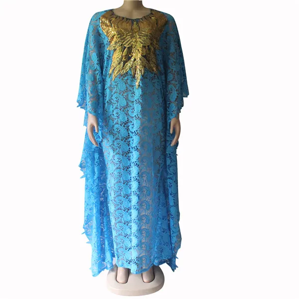 Tilapia ажурное летнее большое платье прозрачное макси vestidos с блестками однотонное mujer - Цвет: blue