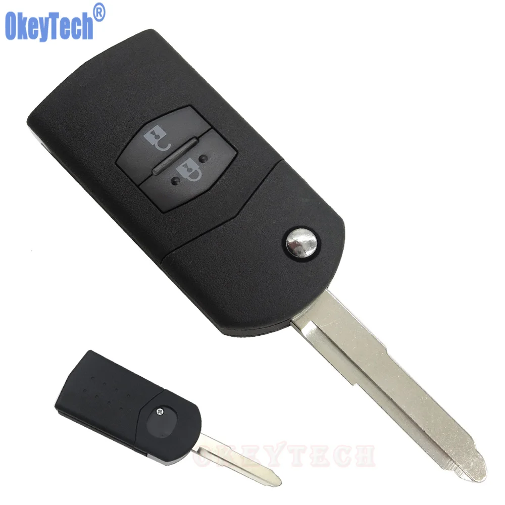 OkeyTech 2 кнопки чехол для дистанционного ключа от машины оболочка подходит MAZDA 3 5 6 RX8