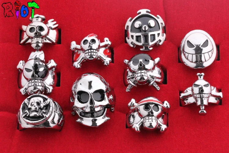 Цельное кольцо на палец 10 шт./лот винтажное панк аниме Луффи Зоро Трафальгар Ло