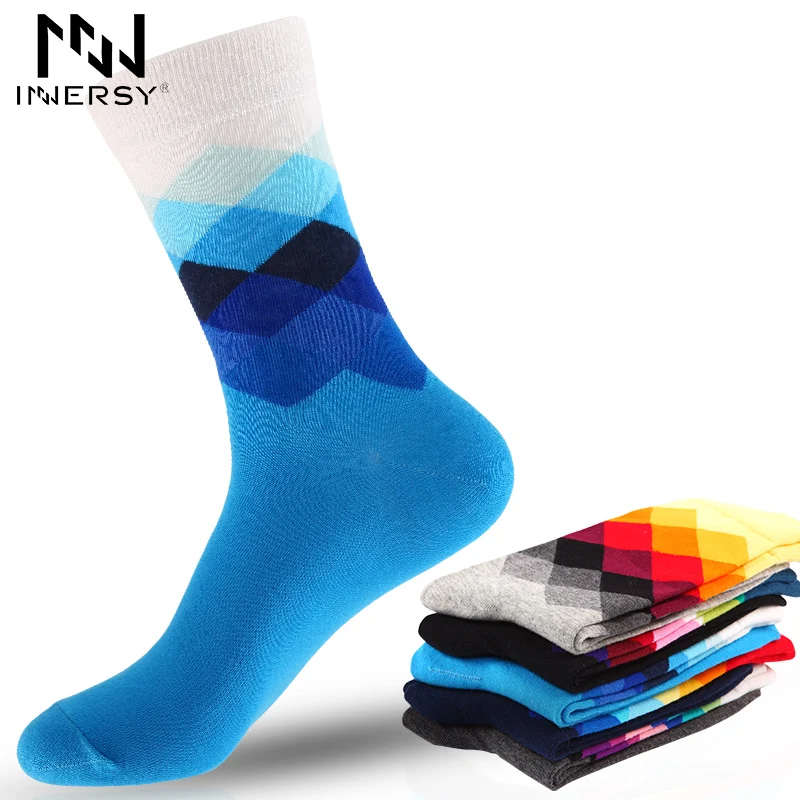 Бренд Innersy 5 шт./лот цветные носки мужские дезодорирующие хлопковые осенние
