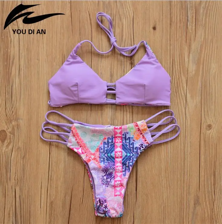 Youdian 2017 новый сексуальный короткий топ bikinis женщины купальники push up ретро женский