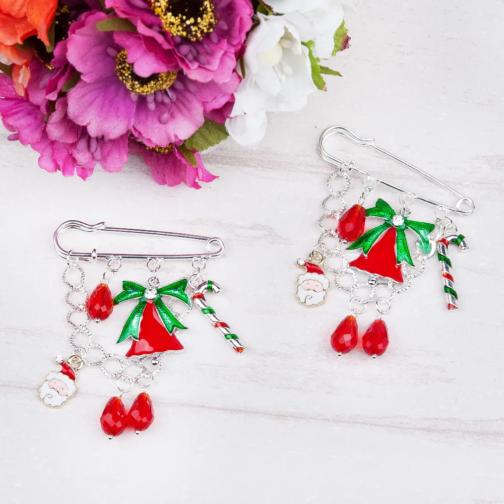 8 сезонов X'mas брошь на цепочке с подвеской в виде Санты Клауса рождественский