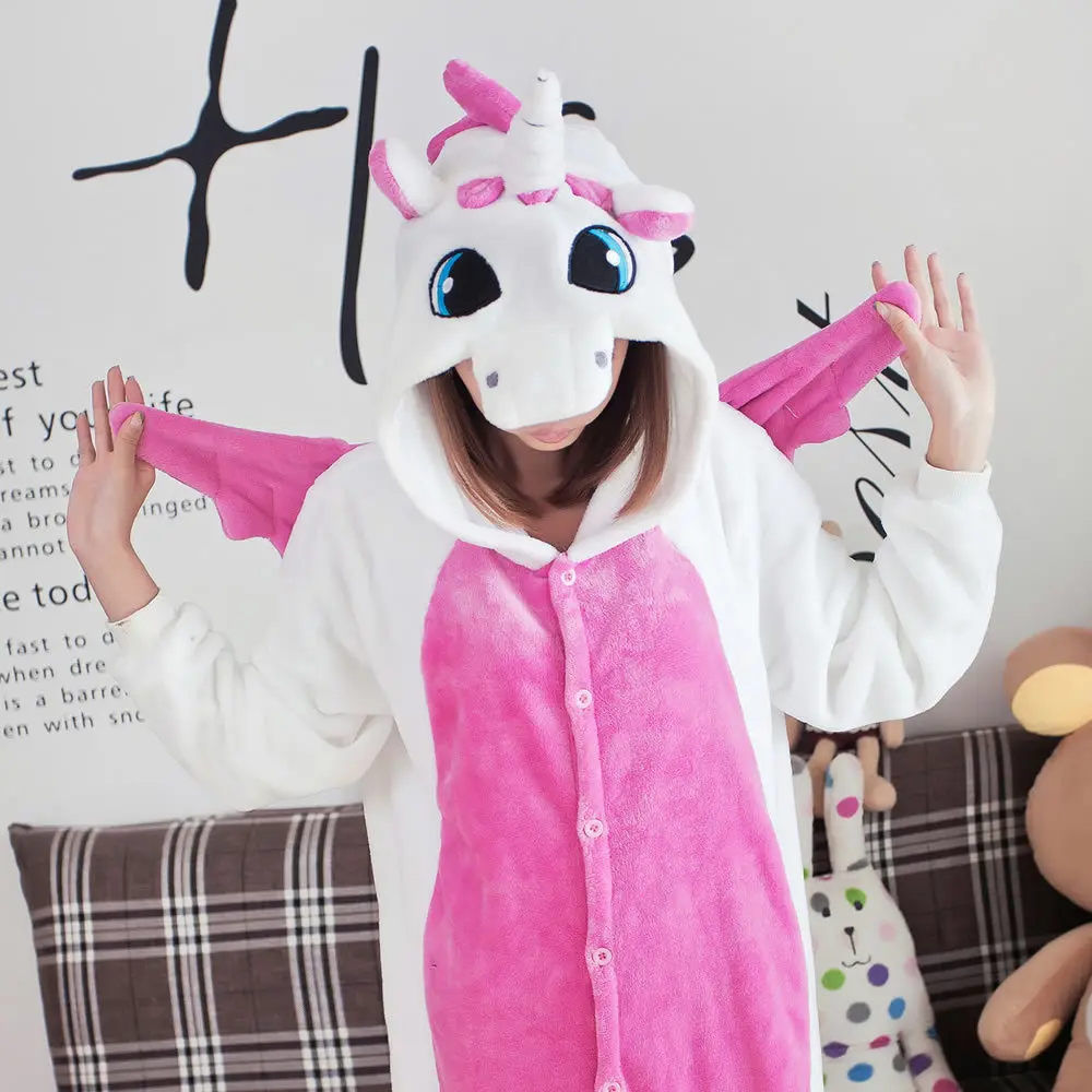 3 Color Unicorn Pajama Set Women Men Unisex Animal Pijama Flannel Onesie unicornio Sleepwear Hoodie Halloween Cosplay Costume | Женская